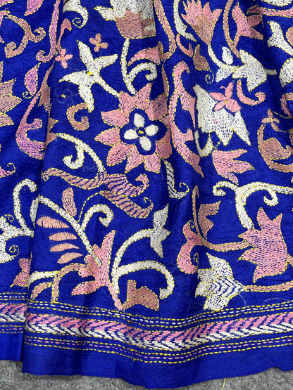 PURPLE PURE HANDLOOM KANTHA DUPATTA