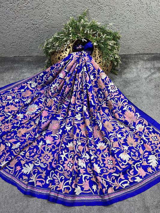 PURPLE PURE HANDLOOM KANTHA DUPATTA