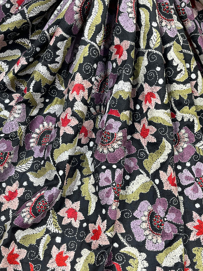BLACK PURE HANDLOOM KANTHA DUPATTA