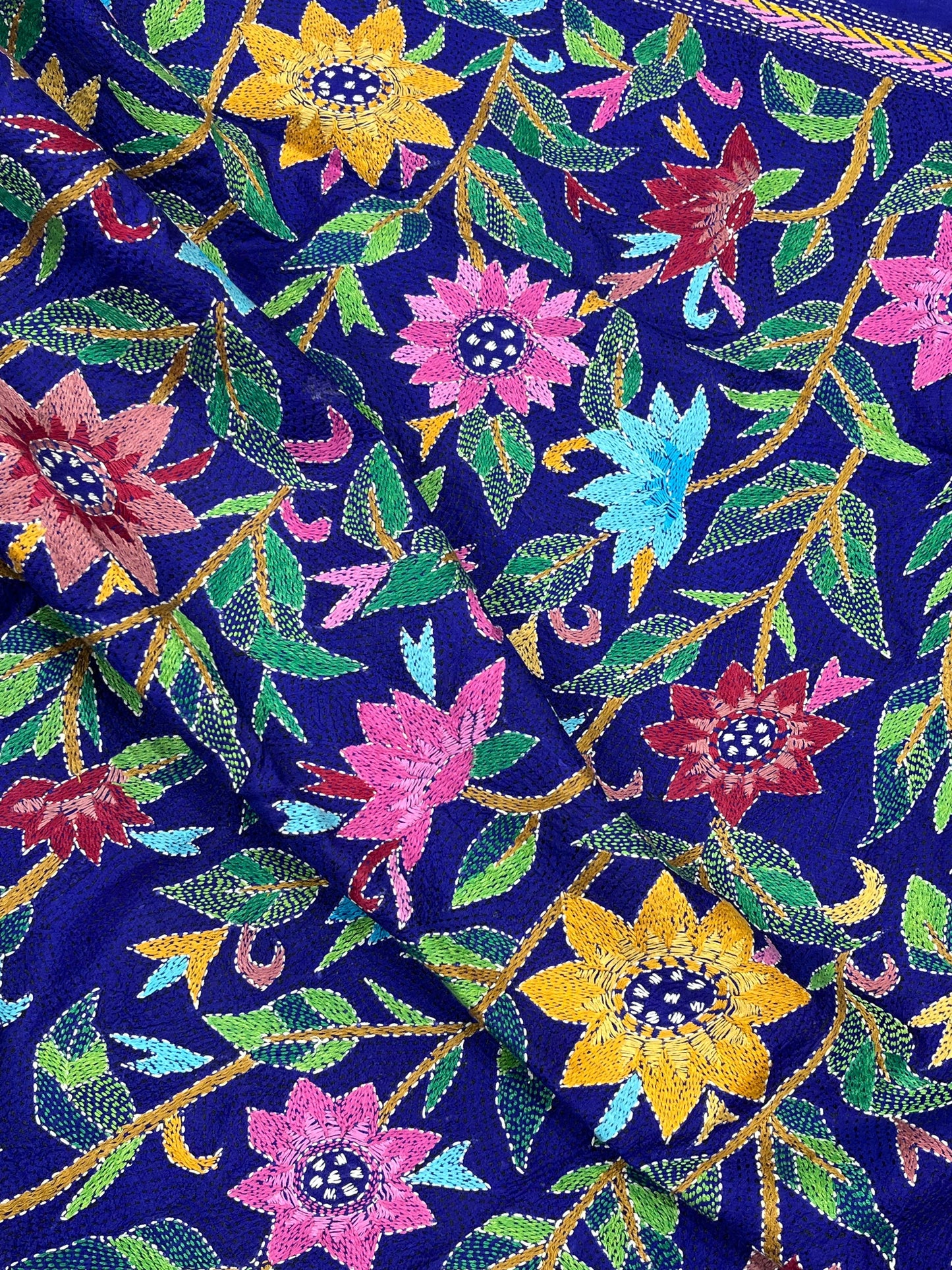 PURPLE PURE HANDLOOM KANTHA DUPATTA