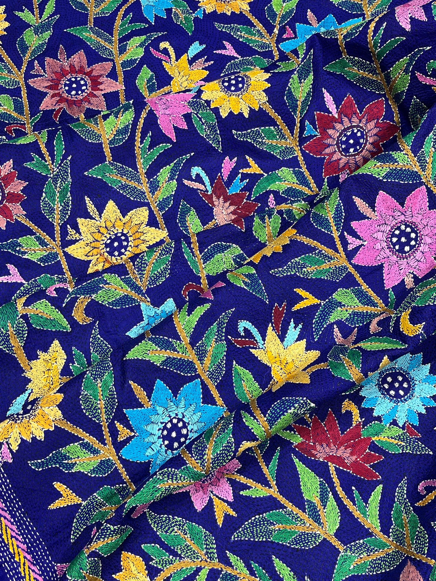 PURPLE PURE HANDLOOM KANTHA DUPATTA
