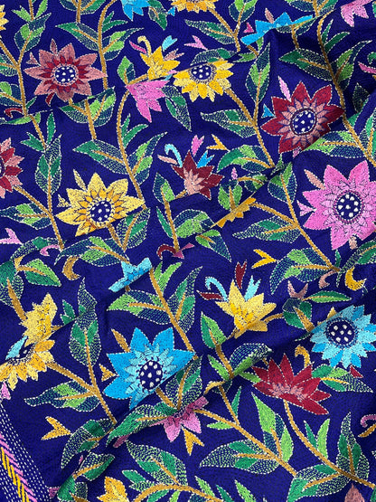 PURPLE PURE HANDLOOM KANTHA DUPATTA