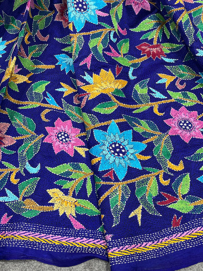 PURPLE PURE HANDLOOM KANTHA DUPATTA
