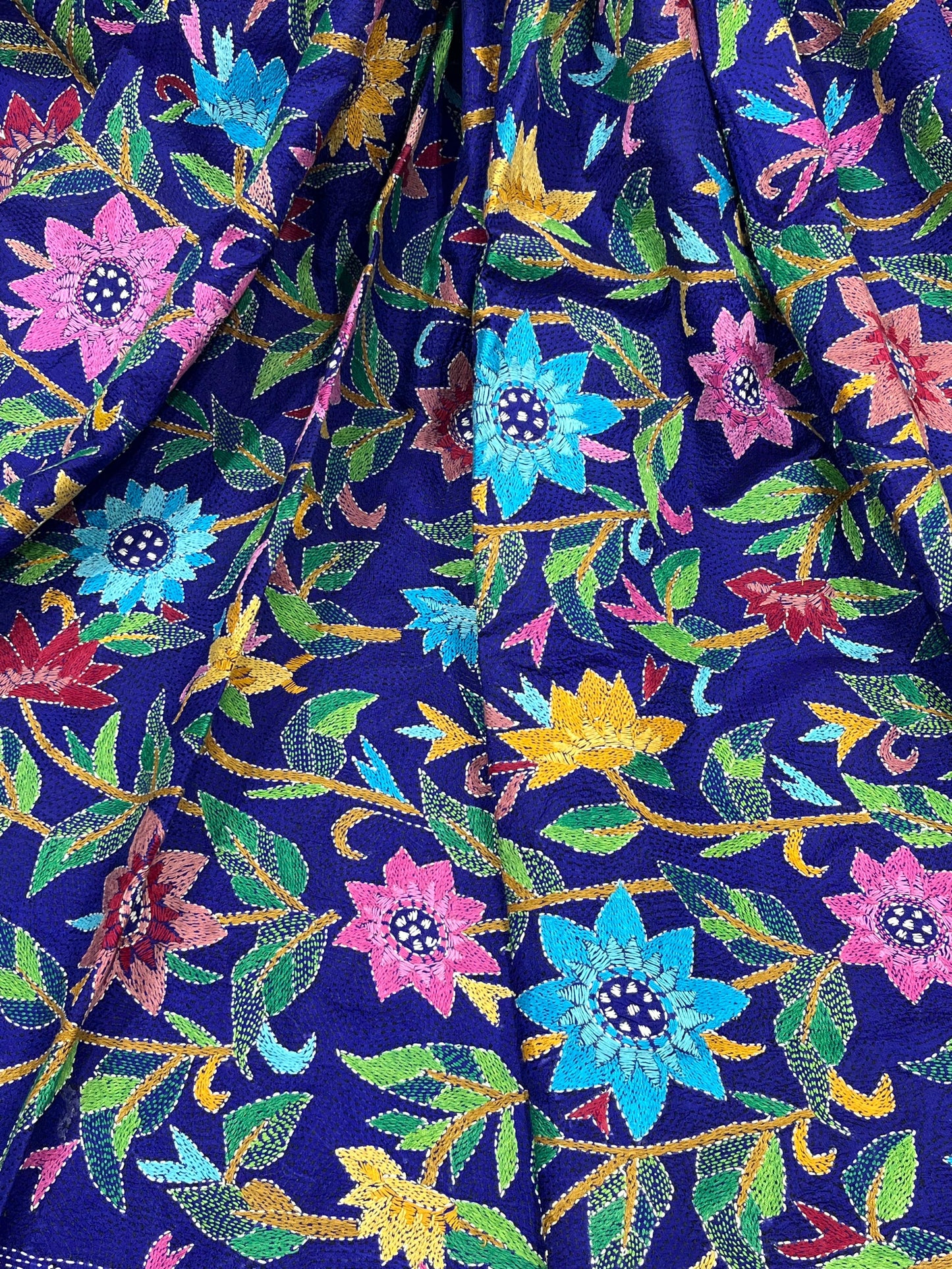 PURPLE PURE HANDLOOM KANTHA DUPATTA