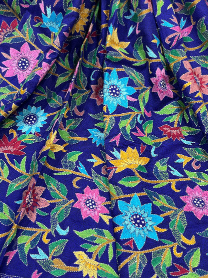 PURPLE PURE HANDLOOM KANTHA DUPATTA