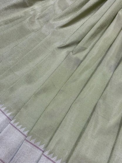 PASTEL GREEN SILK TISSUE PURE HANDLOOM PAITHANI SAREE