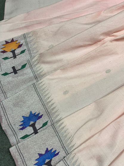 SOFT PEACH SILK PURE HANDLOOM PAITHANI SAREE
