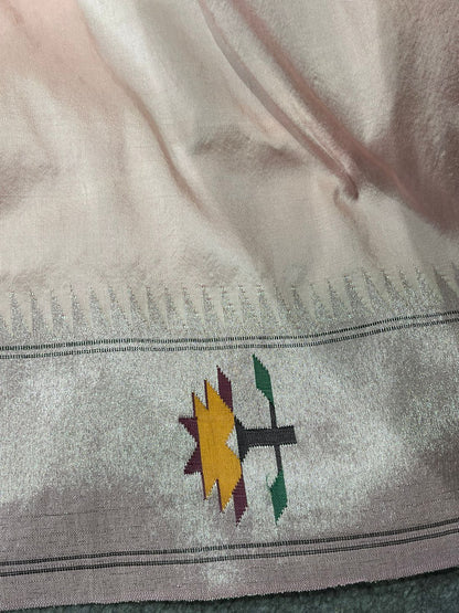 SOFT PEACH SILK PURE HANDLOOM PAITHANI SAREE