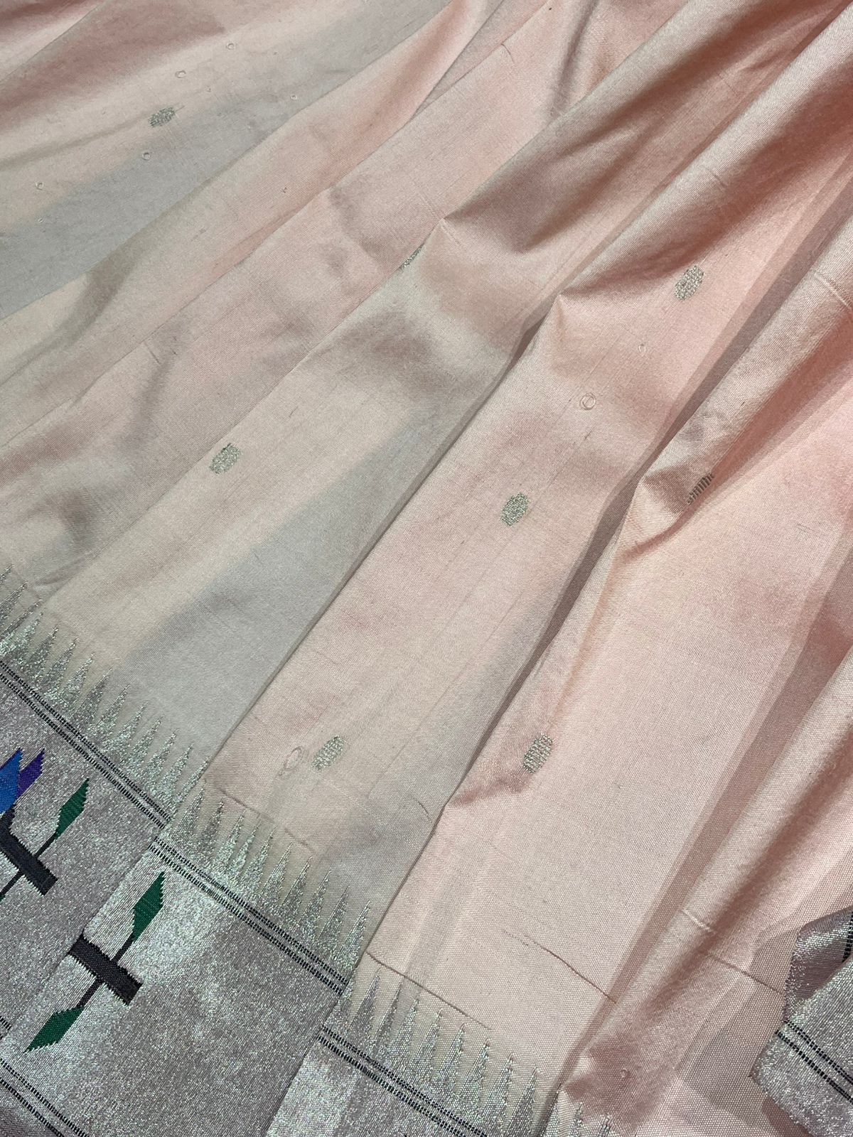 SOFT PEACH SILK PURE HANDLOOM PAITHANI SAREE