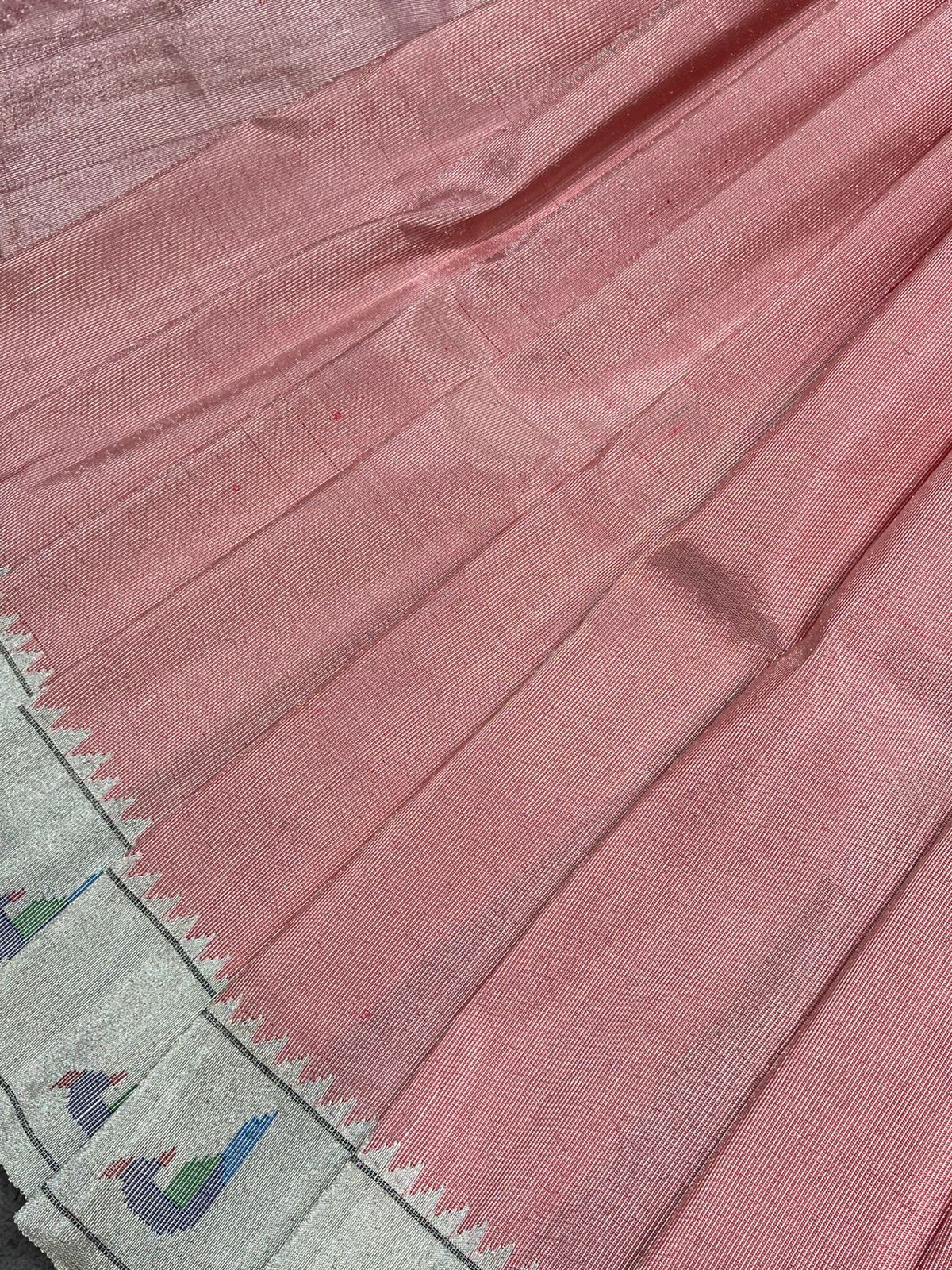 SOFT ROSE PINK PURE HANDLOOM PAITHANI SAREE