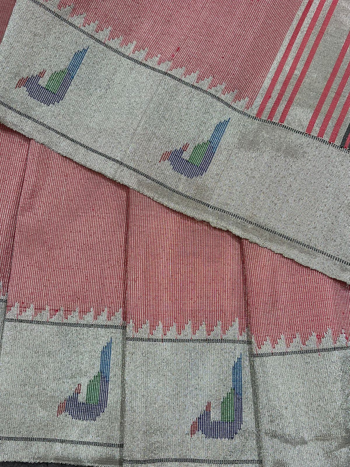 SOFT ROSE PINK PURE HANDLOOM PAITHANI SAREE