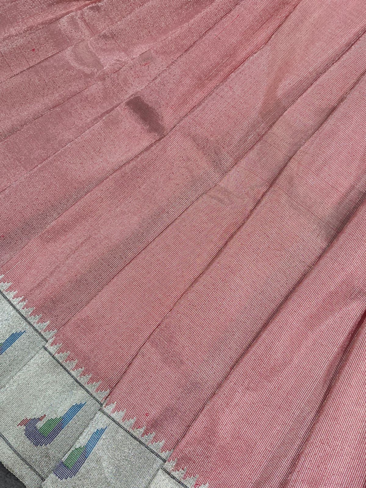 SOFT ROSE PINK PURE HANDLOOM PAITHANI SAREE