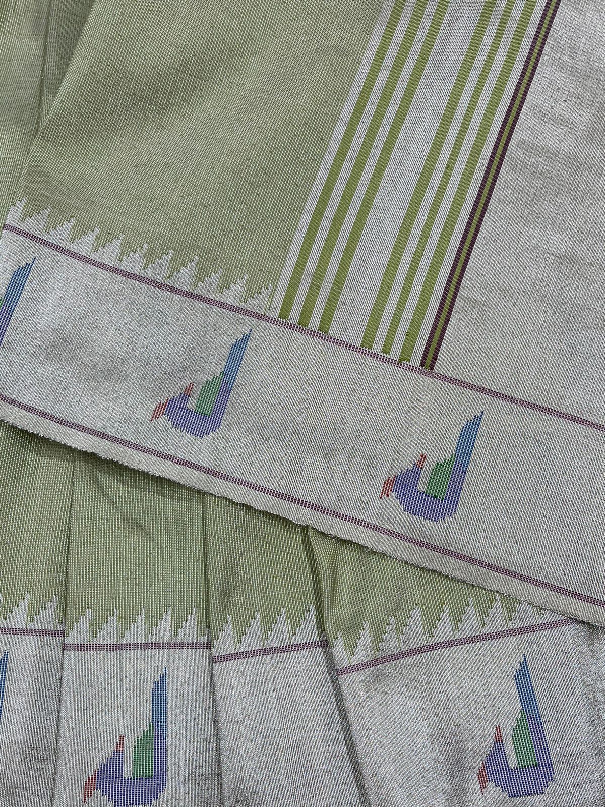 PASTEL GREEN SILK TISSUE PURE HANDLOOM PAITHANI SAREE
