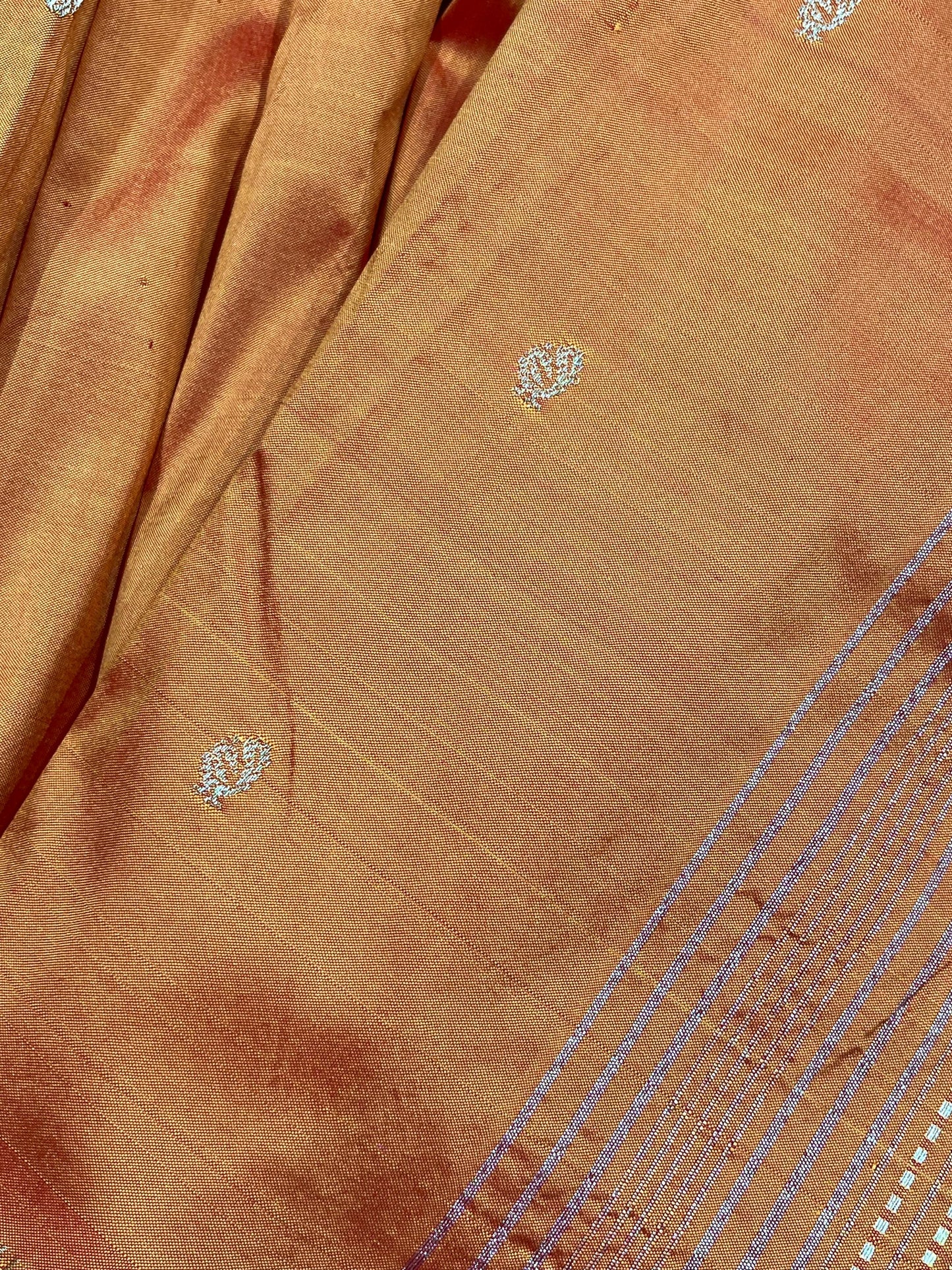 ORANGE SILK PURE HANDLOOM NAUVARI PAITHANI SAREE