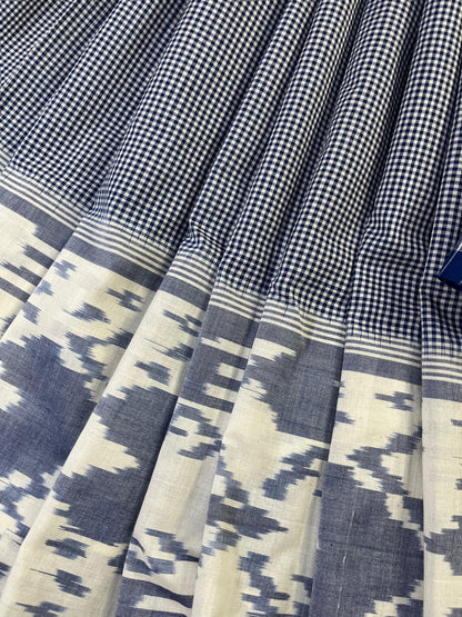 GREY PURE HANDLOOM COTTON IKKAT SAREE