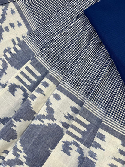 GREY PURE HANDLOOM COTTON IKKAT SAREE