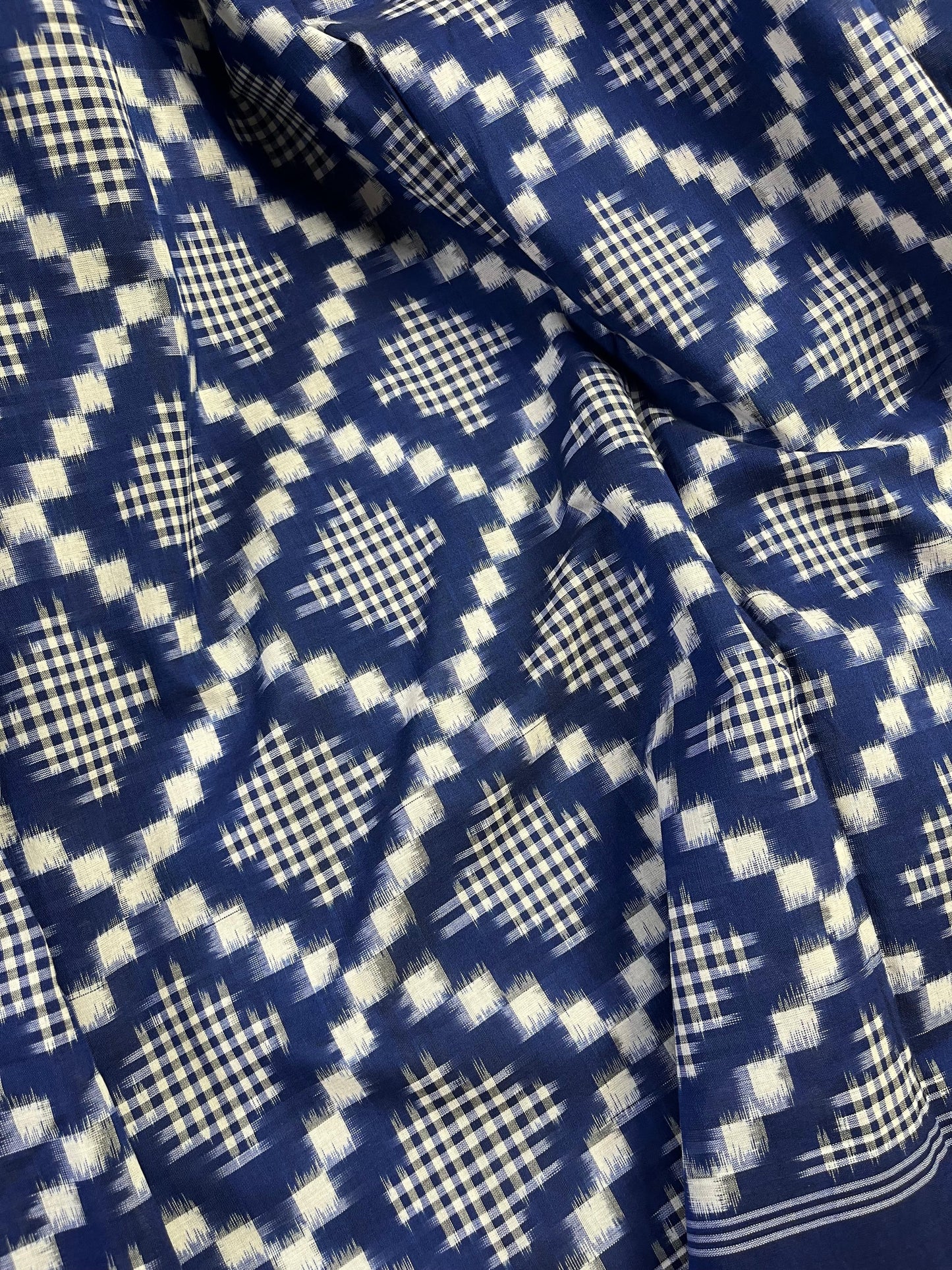 BLUE PURE HANDLOOM COTTON IKKAT SAREE