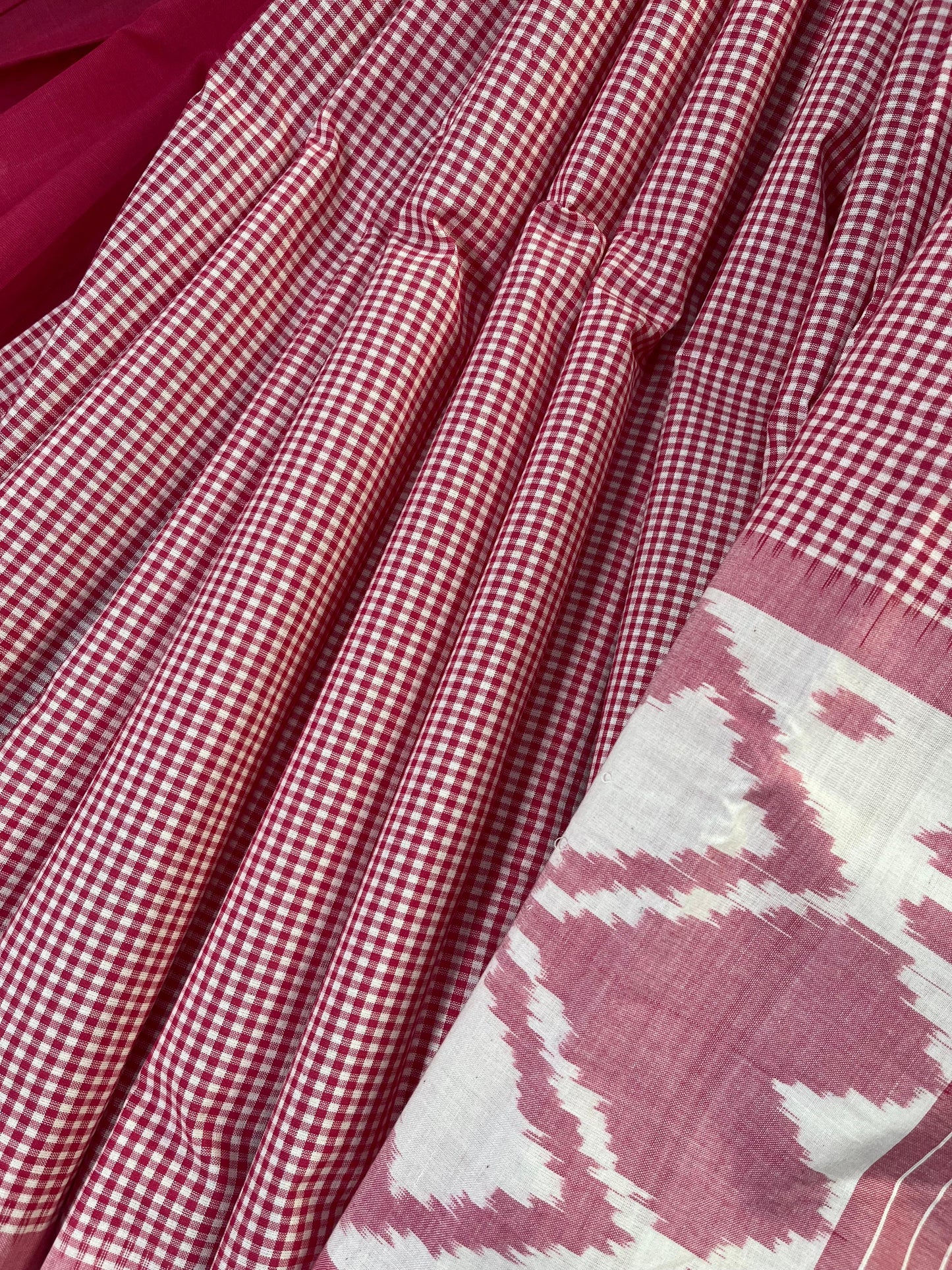 PINK PURE HANDLOOM COTTON IKKAT SAREE