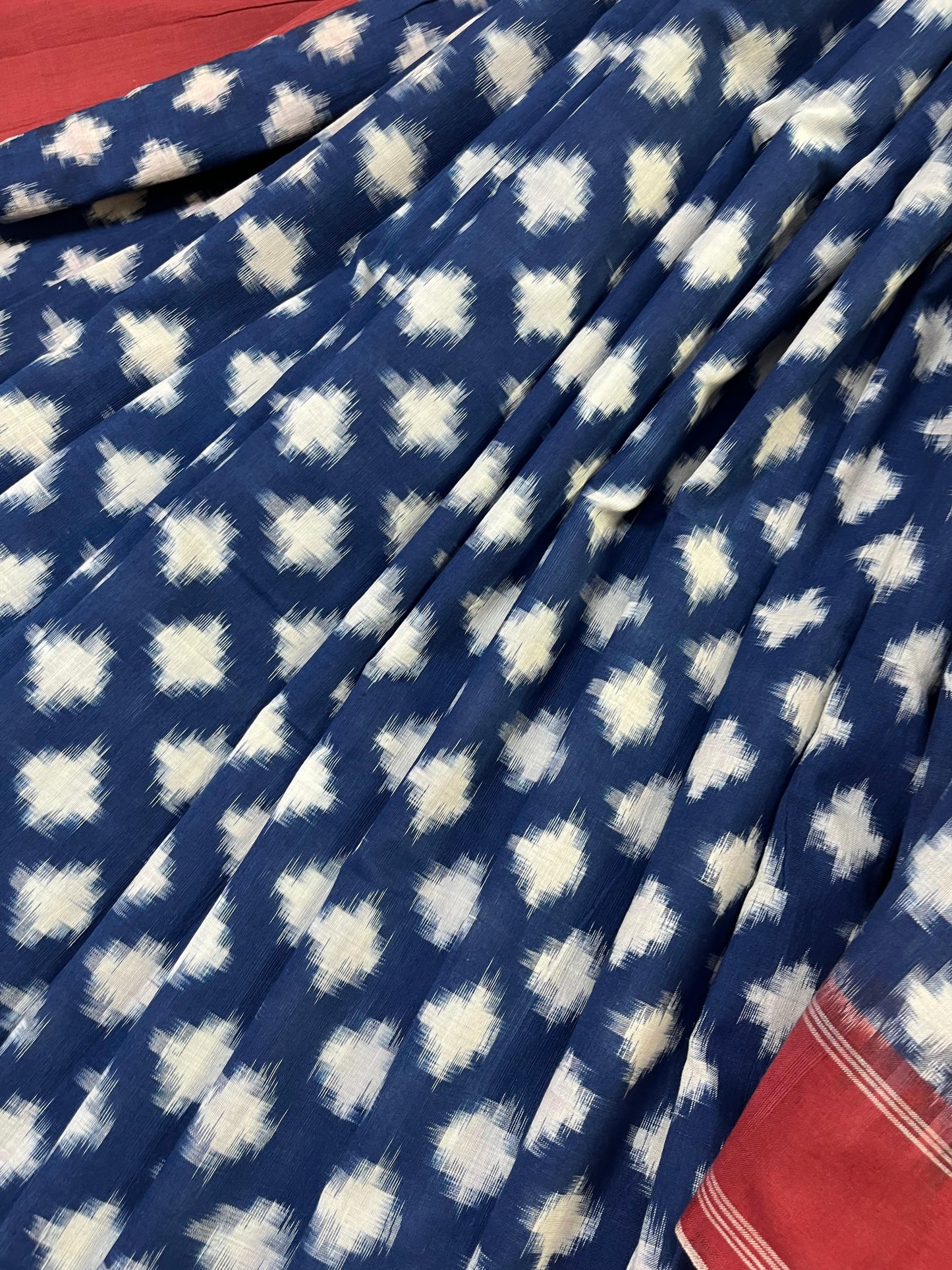 BLUE PURE HANDLOOM COTTON IKKAT SAREE