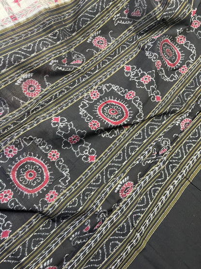 WHITE PURE HANDLOOM COTTON IKKAT SAREE