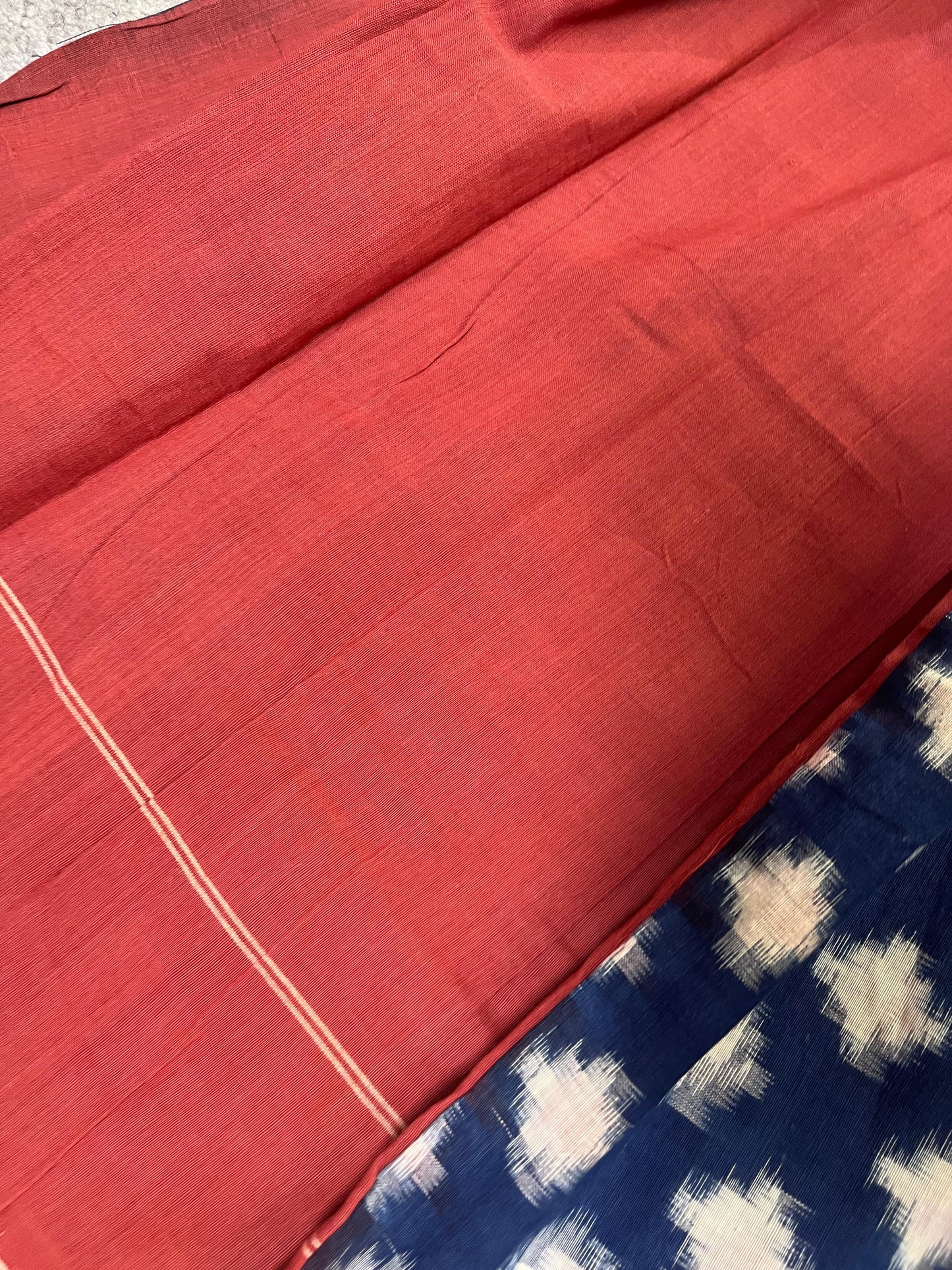 BLUE PURE HANDLOOM COTTON IKKAT SAREE