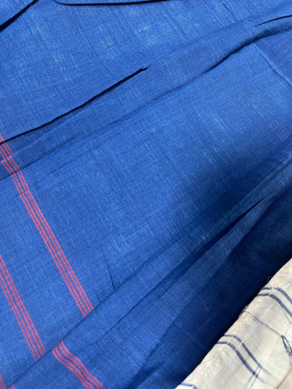 WHITE PURE HANDLOOM COTTON IKKAT SAREE