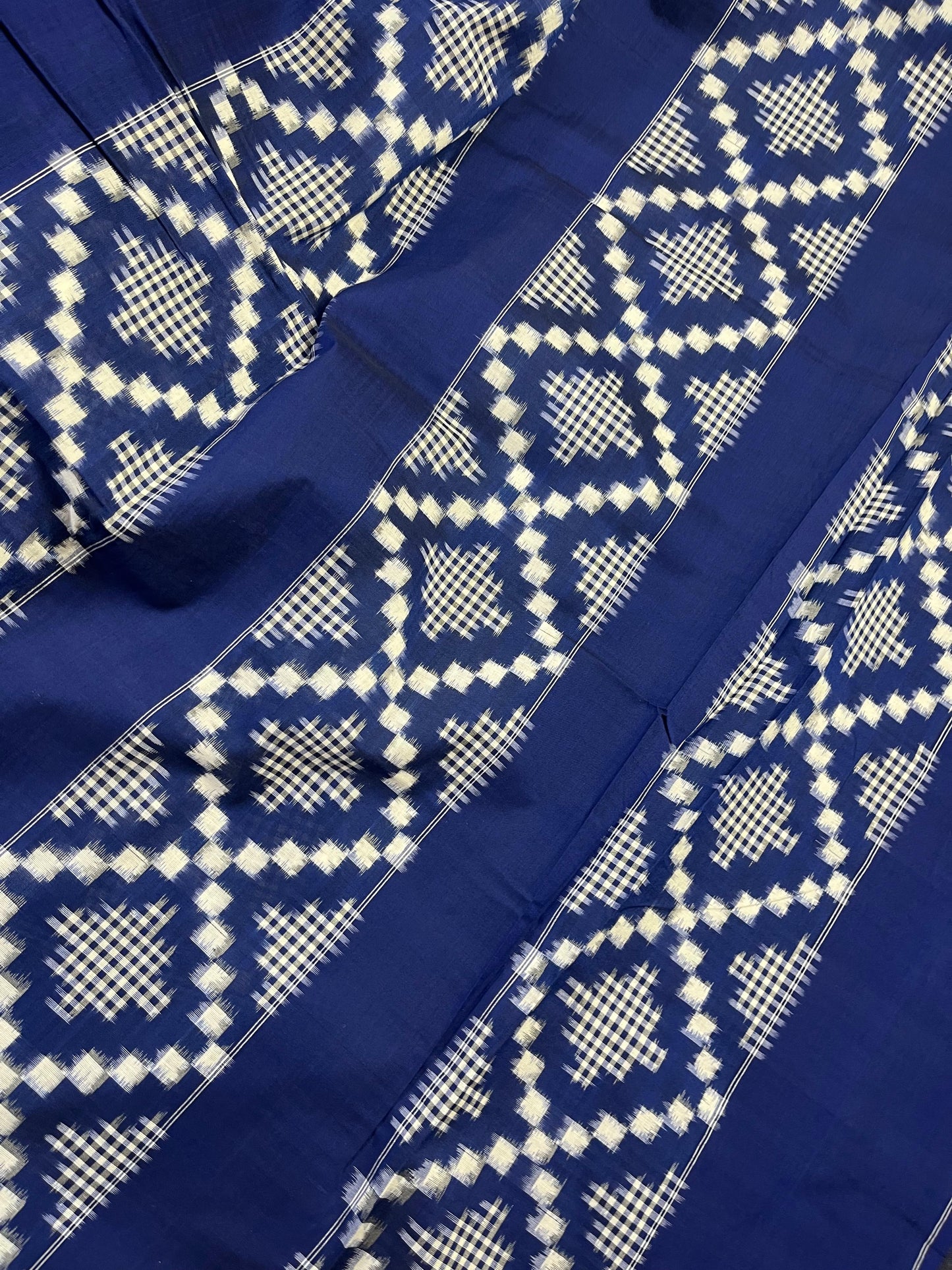 BLUE PURE HANDLOOM COTTON IKKAT SAREE