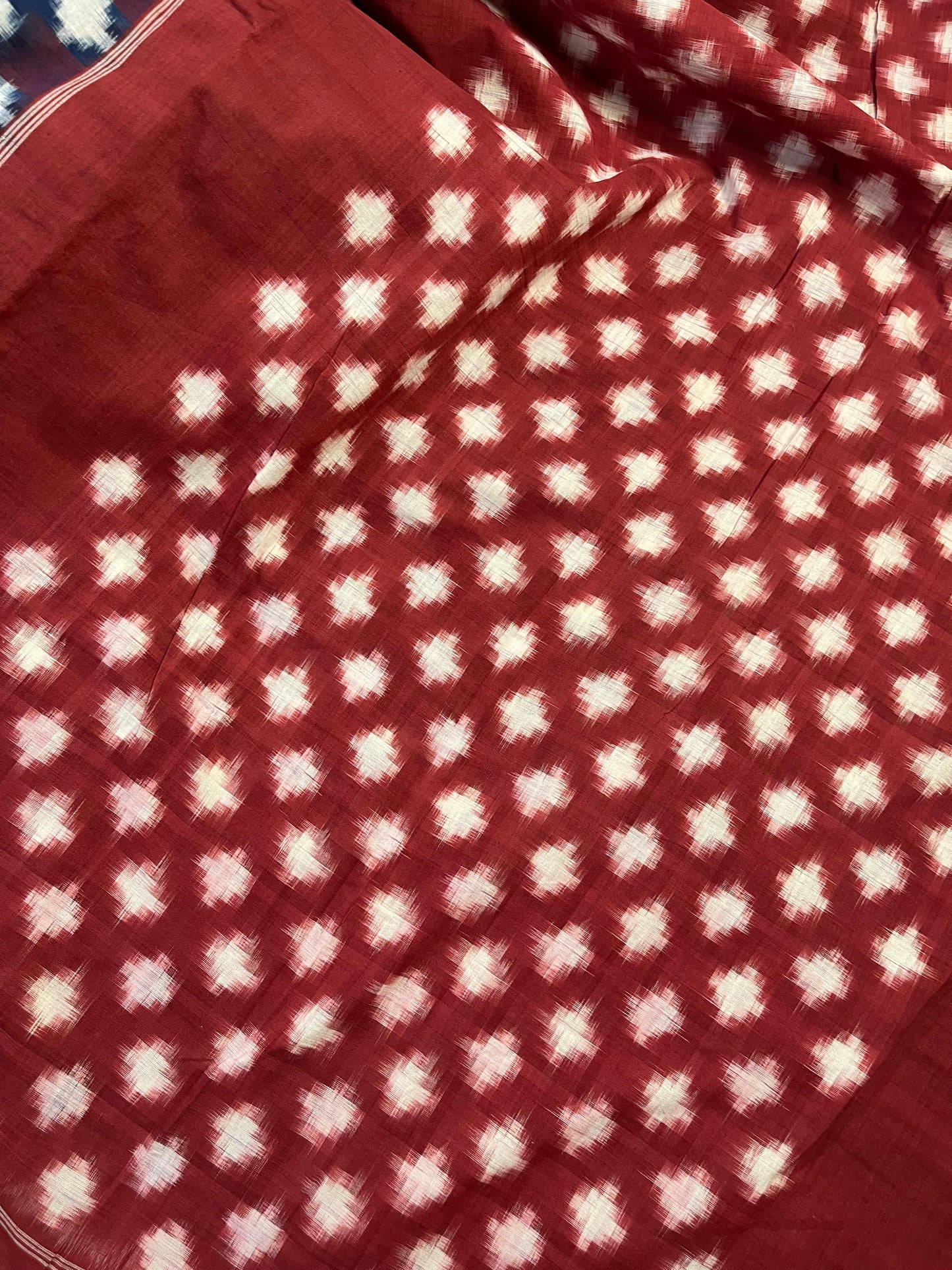 BLUE PURE HANDLOOM COTTON IKKAT SAREE