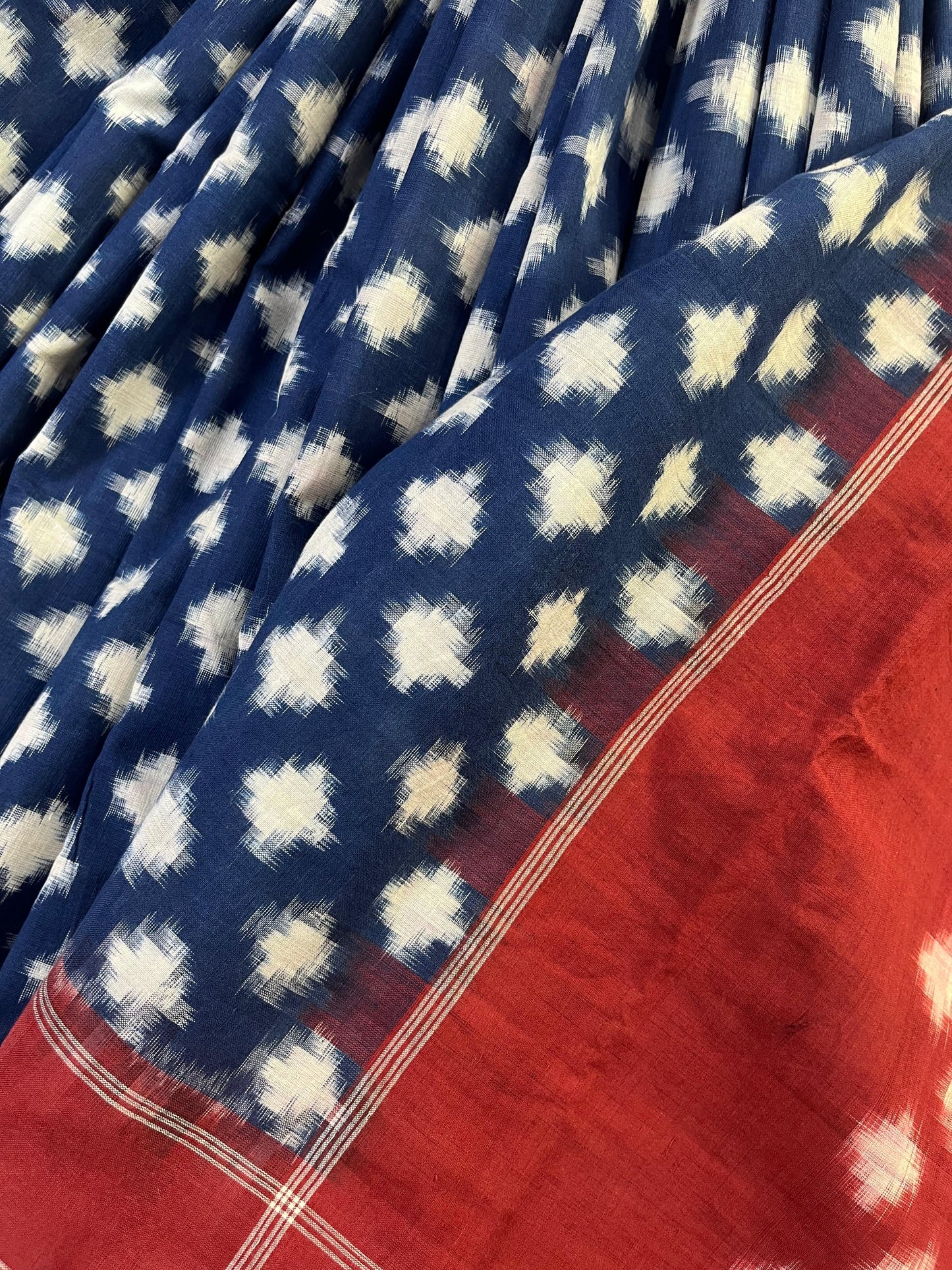 BLUE PURE HANDLOOM COTTON IKKAT SAREE