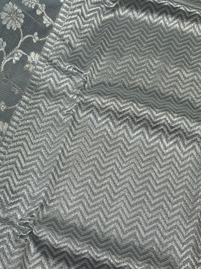 ICE BLUE REAL JARI PURE HANDLOOM KOTA DORIYA SAREE