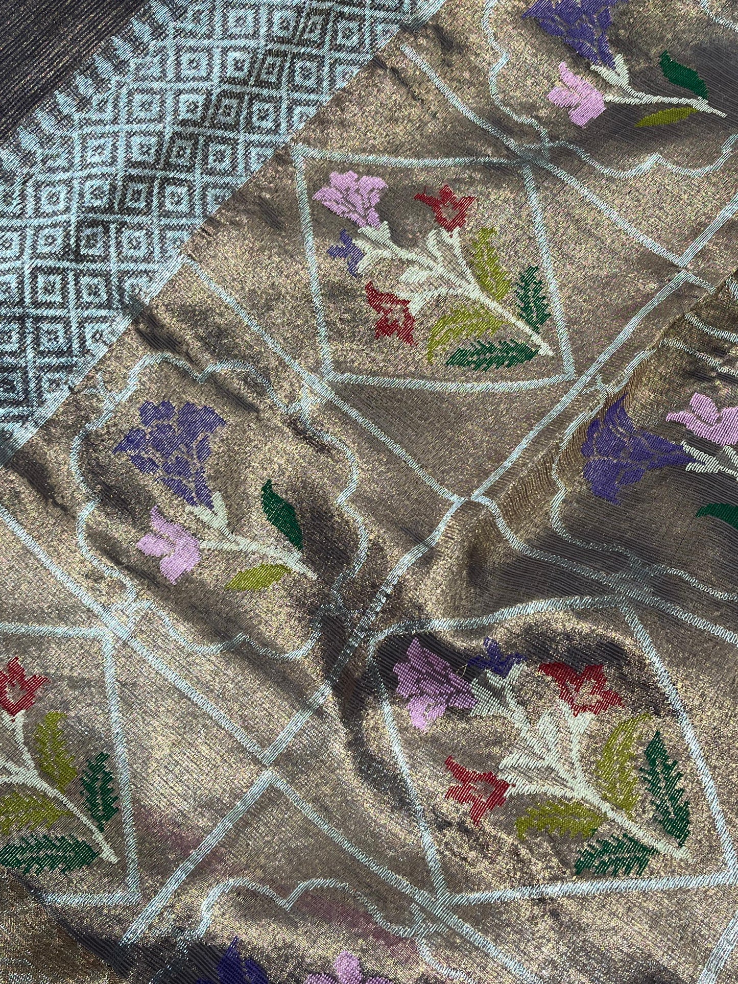 DARK BROWN REAL JARI PURE HANDLOOM KOTA DORIYA SAREE
