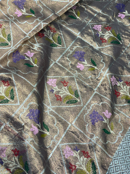 DARK BROWN REAL JARI PURE HANDLOOM KOTA DORIYA SAREE