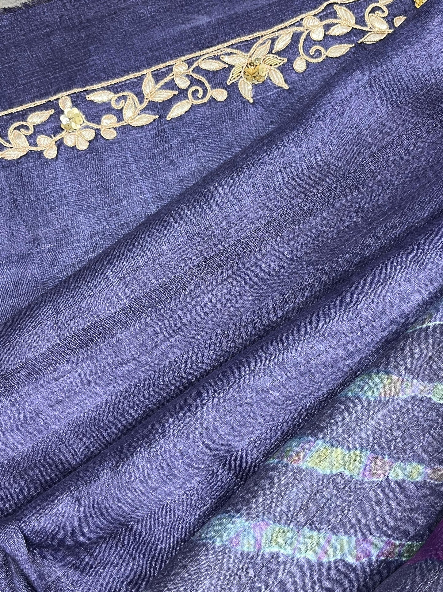 PURPLE TASSAR PURE HANDLOOM LEHERIYA SAREE