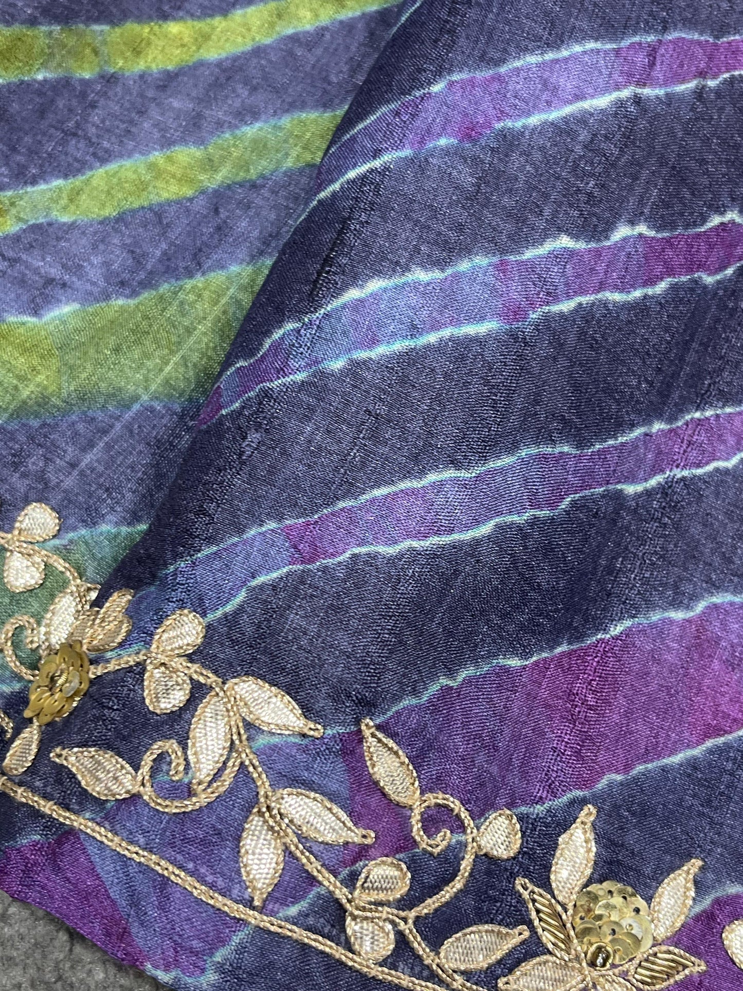 PURPLE TASSAR PURE HANDLOOM LEHERIYA SAREE