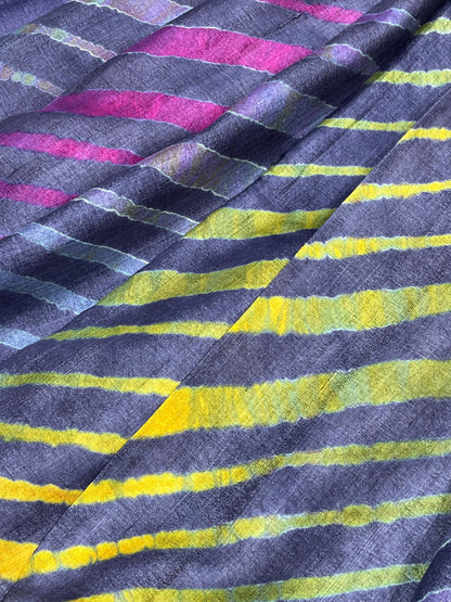 PURPLE TASSAR PURE HANDLOOM LEHERIYA SAREE