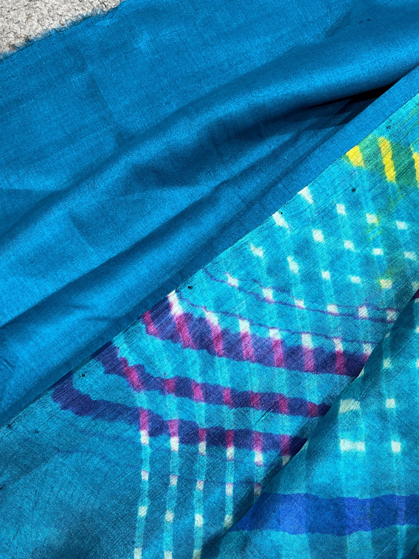 BLUE TASSAR PURE HANDLOOM LEHERIYA SAREE