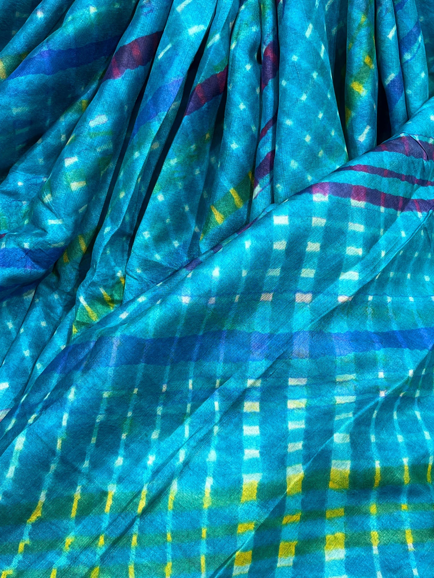 BLUE TASSAR PURE HANDLOOM LEHERIYA SAREE