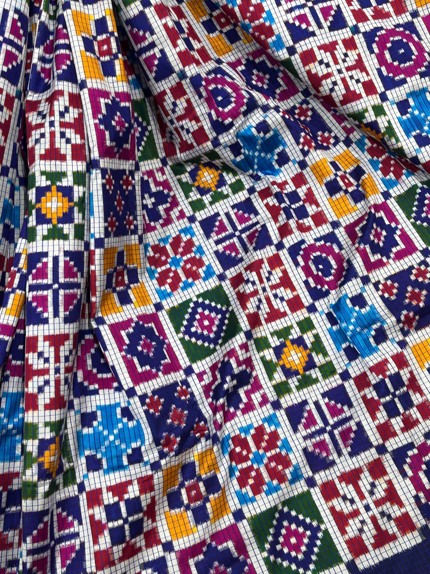 COLOURFUL PURE HANDLOOM DOUBLE IKKAT SAREE