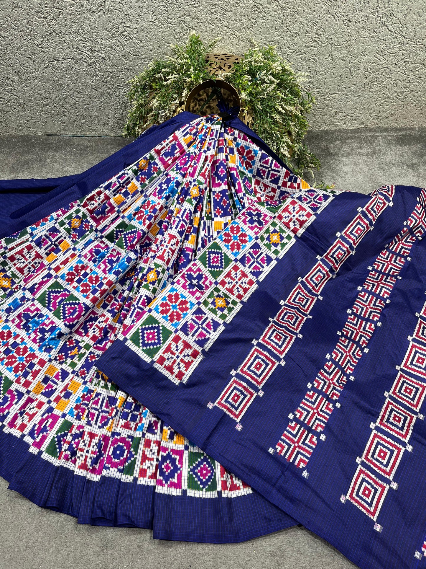 COLOURFUL PURE HANDLOOM DOUBLE IKKAT SAREE