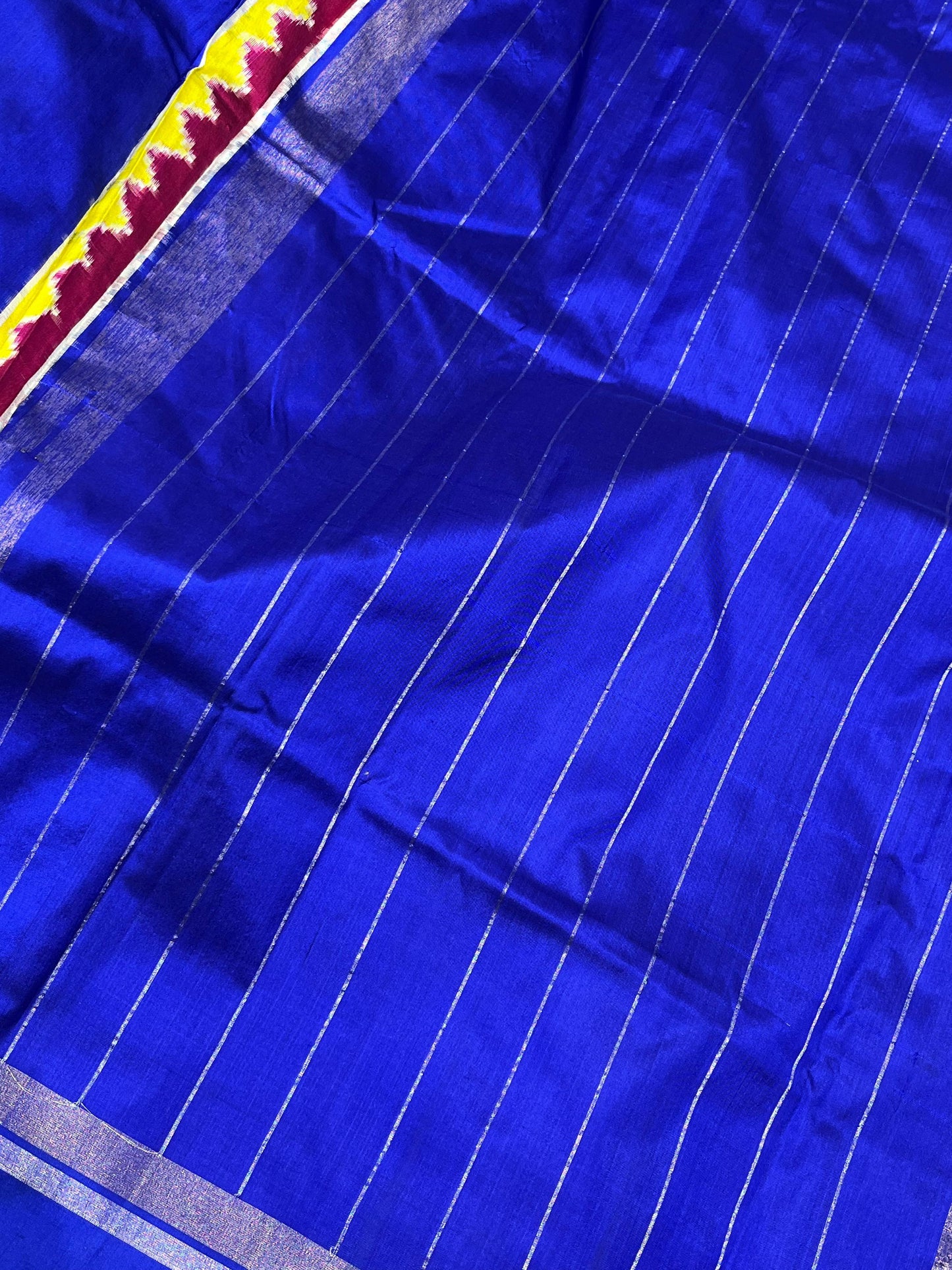 BLUE PURE HANDLOOM DOUBLE IKKAT SAREE