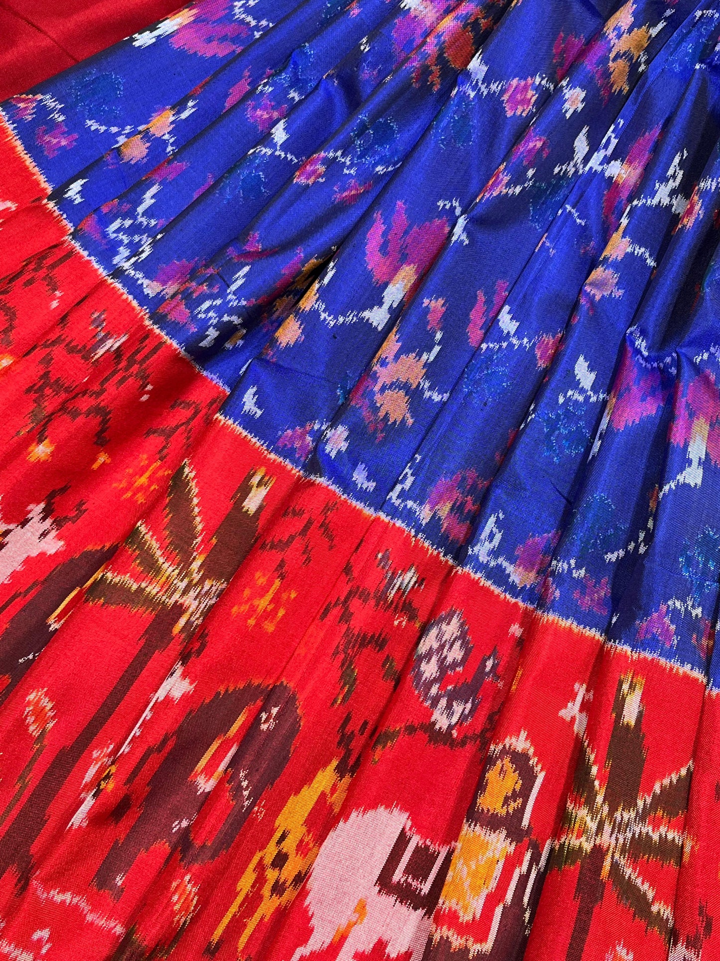 ROYAL BLUE PURE HANDLOOM SINGLE IKKAT SAREE