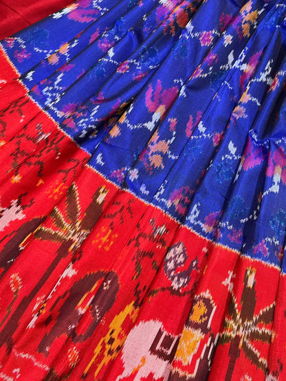 ROYAL BLUE PURE HANDLOOM SINGLE IKKAT SAREE