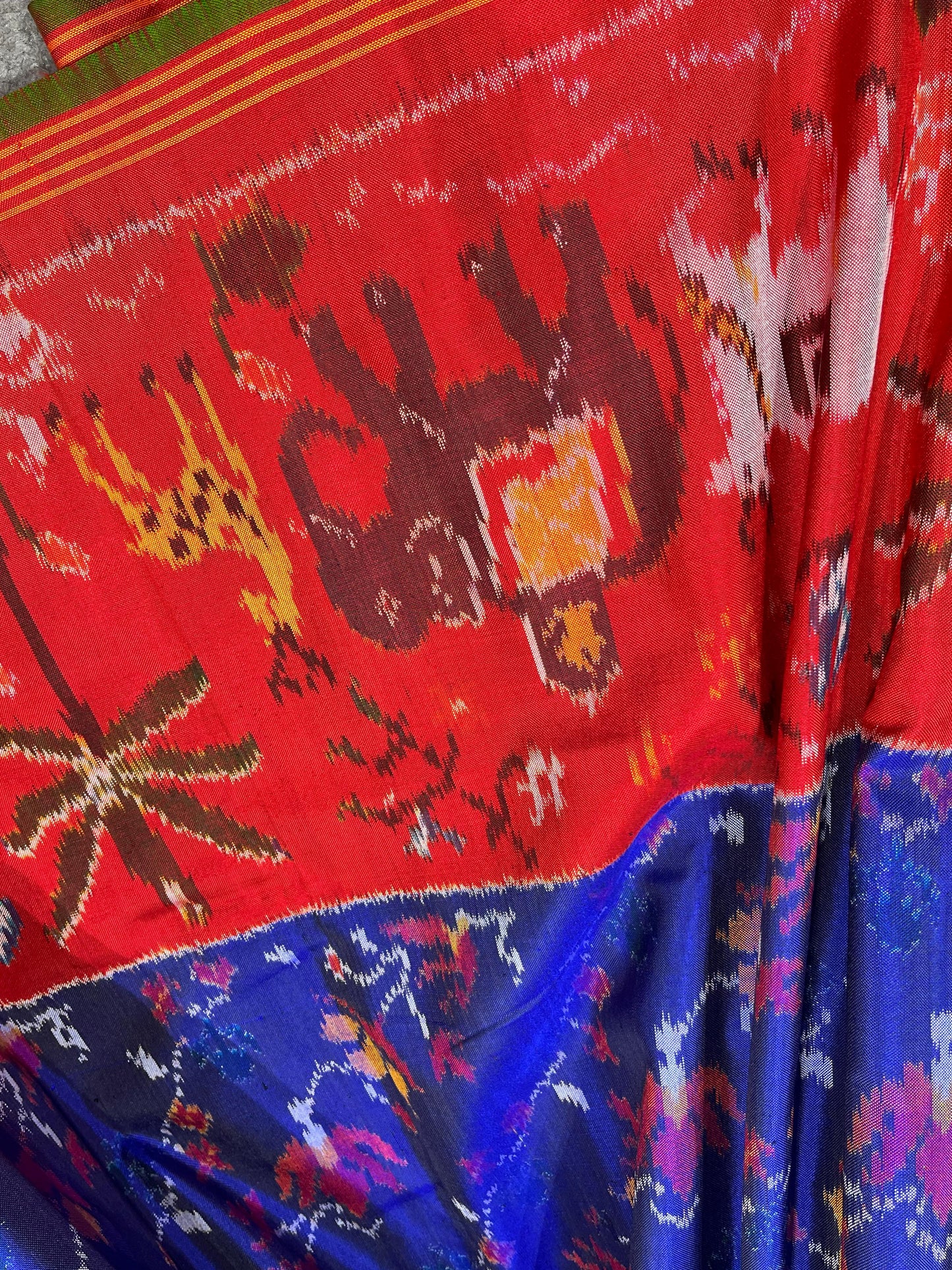 ROYAL BLUE PURE HANDLOOM SINGLE IKKAT SAREE