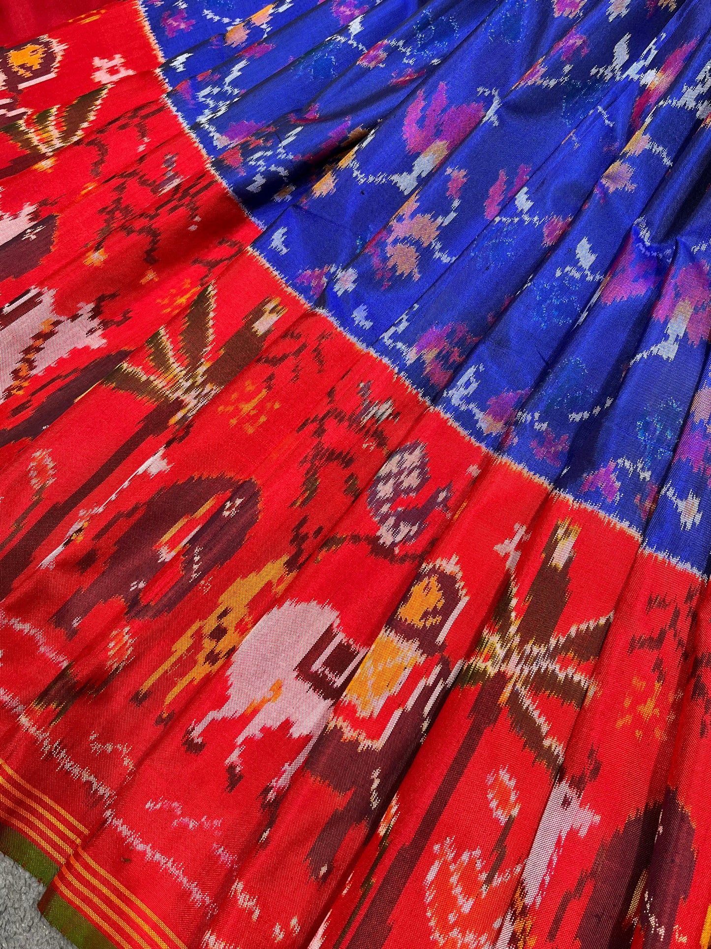 ROYAL BLUE PURE HANDLOOM SINGLE IKKAT SAREE