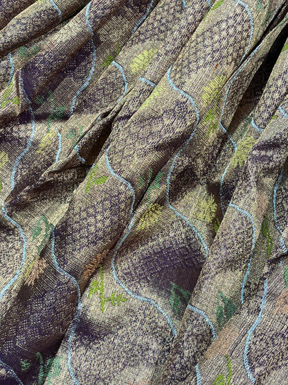 DUAL TONE PURPLE PURE HANDLOOM KOTA DORIA SAREE