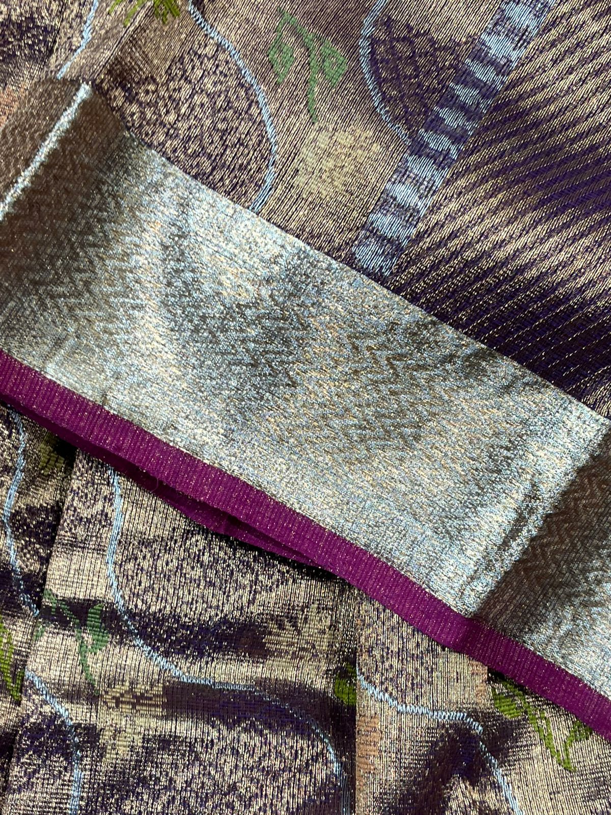 DUAL TONE PURPLE PURE HANDLOOM KOTA DORIA SAREE