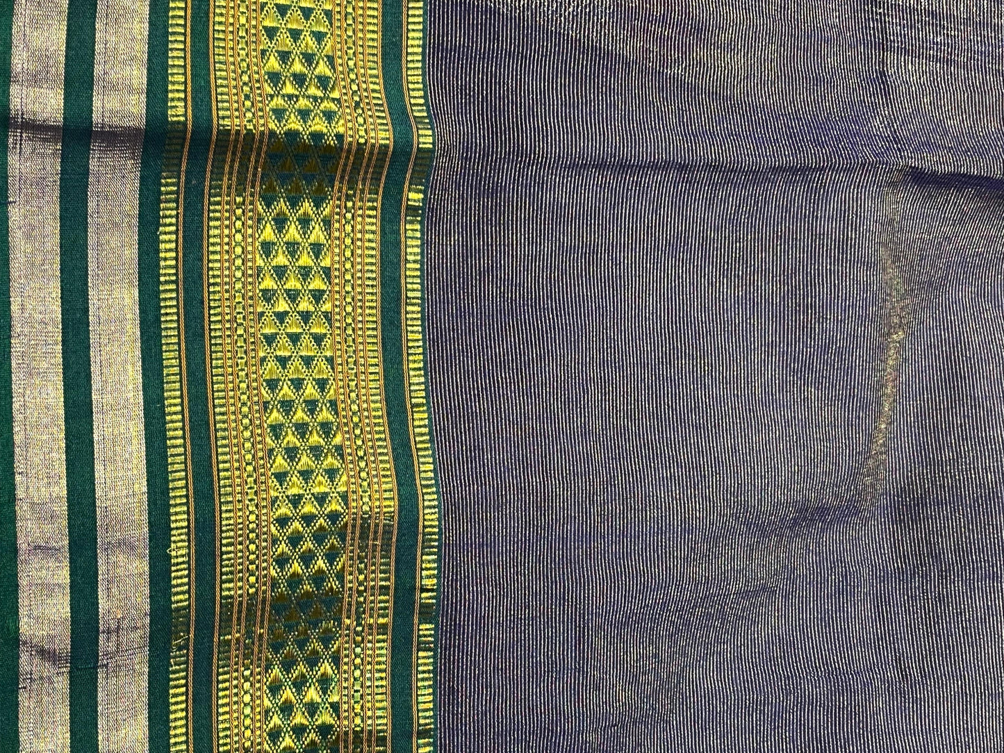 BLUE COTTON TISSUE PURE HANDLOOM PAITHANI SAREE