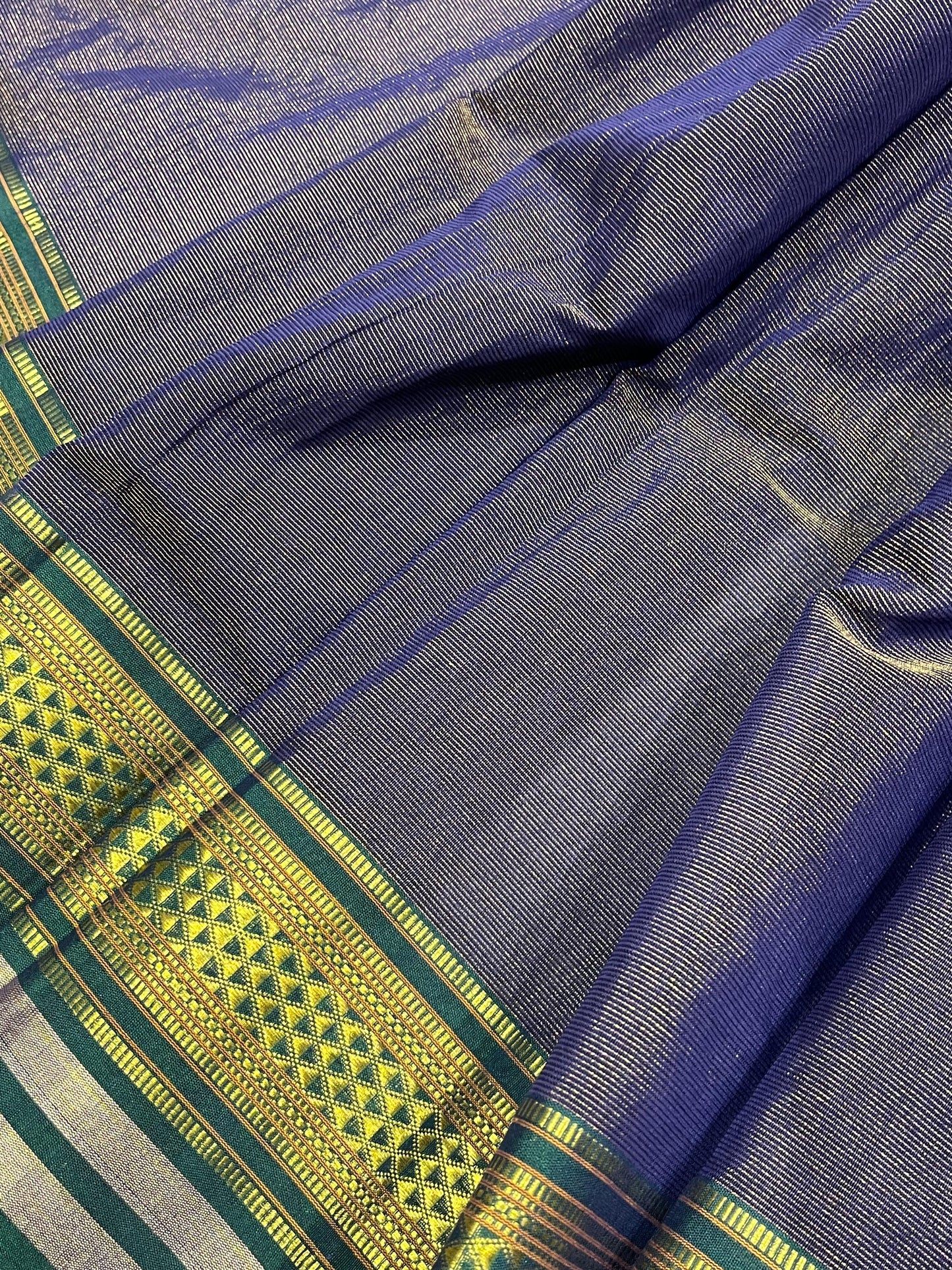 BLUE COTTON TISSUE PURE HANDLOOM PAITHANI SAREE
