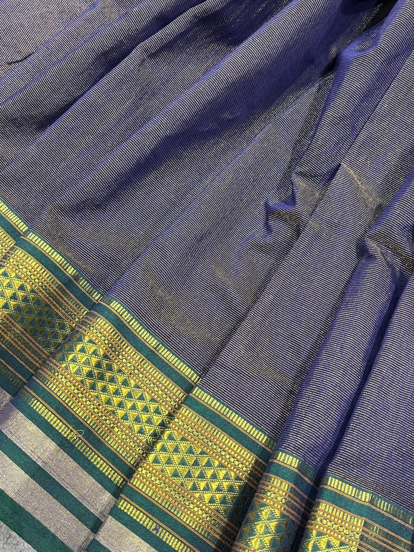 BLUE COTTON TISSUE PURE HANDLOOM PAITHANI SAREE