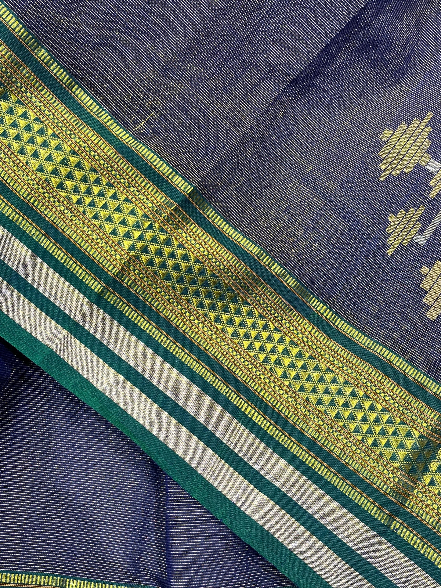 BLUE COTTON TISSUE PURE HANDLOOM PAITHANI SAREE